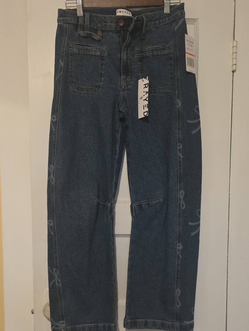 Frayed & Co. Men's Straight Leg Denim Jeans in Dark Blue